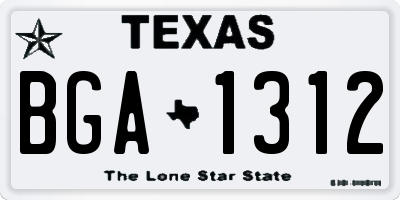 TX license plate BGA1312