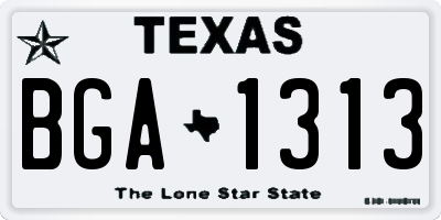 TX license plate BGA1313