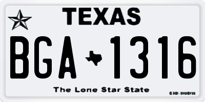 TX license plate BGA1316