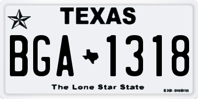 TX license plate BGA1318