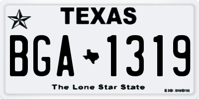 TX license plate BGA1319