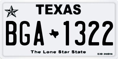 TX license plate BGA1322