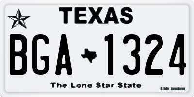 TX license plate BGA1324