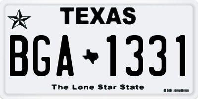 TX license plate BGA1331