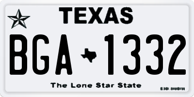 TX license plate BGA1332