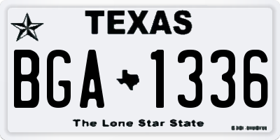 TX license plate BGA1336