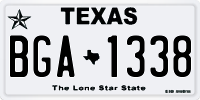 TX license plate BGA1338