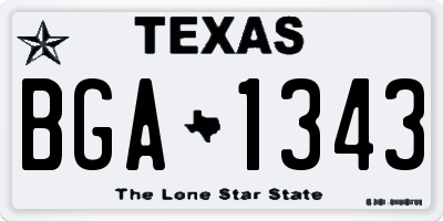 TX license plate BGA1343