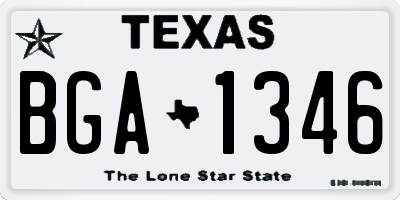 TX license plate BGA1346