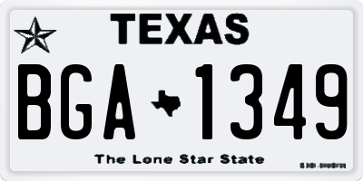 TX license plate BGA1349