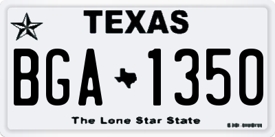 TX license plate BGA1350