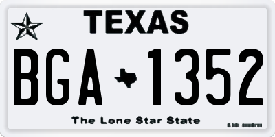 TX license plate BGA1352