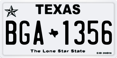 TX license plate BGA1356