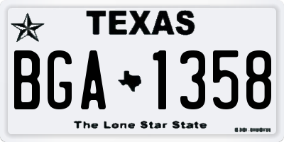 TX license plate BGA1358