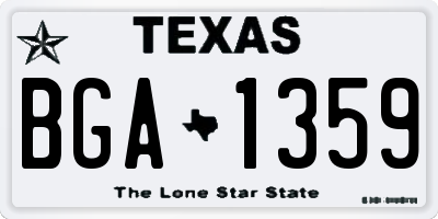 TX license plate BGA1359