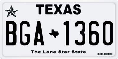 TX license plate BGA1360
