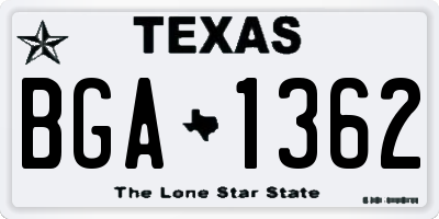 TX license plate BGA1362