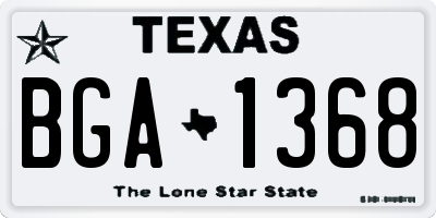 TX license plate BGA1368