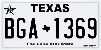 TX license plate BGA1369