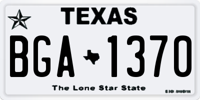 TX license plate BGA1370