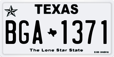 TX license plate BGA1371