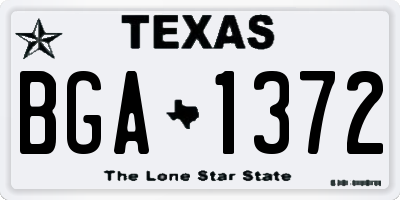 TX license plate BGA1372