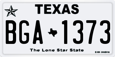 TX license plate BGA1373