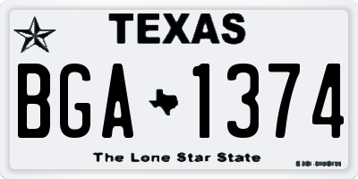 TX license plate BGA1374
