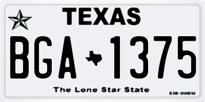 TX license plate BGA1375