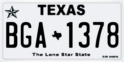 TX license plate BGA1378