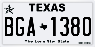 TX license plate BGA1380