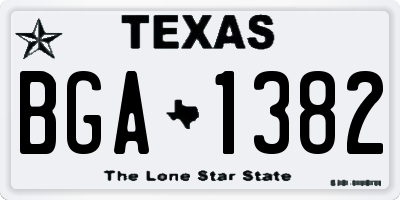TX license plate BGA1382