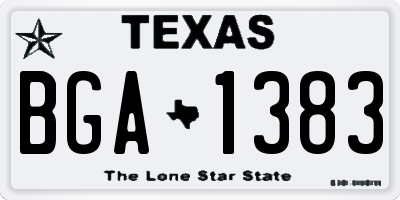TX license plate BGA1383