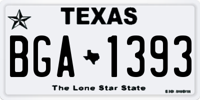 TX license plate BGA1393