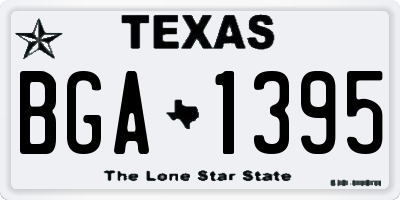 TX license plate BGA1395