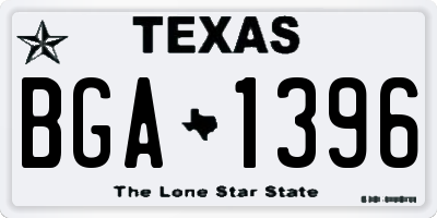 TX license plate BGA1396