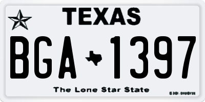 TX license plate BGA1397