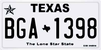 TX license plate BGA1398