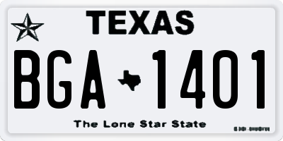 TX license plate BGA1401