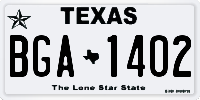 TX license plate BGA1402