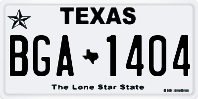 TX license plate BGA1404
