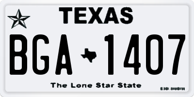TX license plate BGA1407