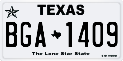 TX license plate BGA1409