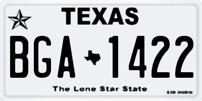 TX license plate BGA1422