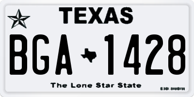 TX license plate BGA1428