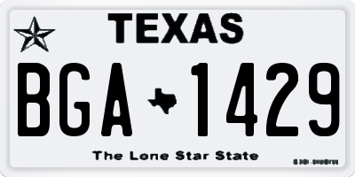 TX license plate BGA1429