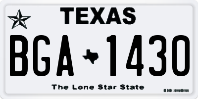 TX license plate BGA1430