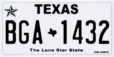 TX license plate BGA1432