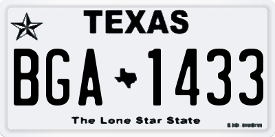 TX license plate BGA1433