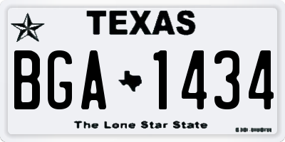 TX license plate BGA1434